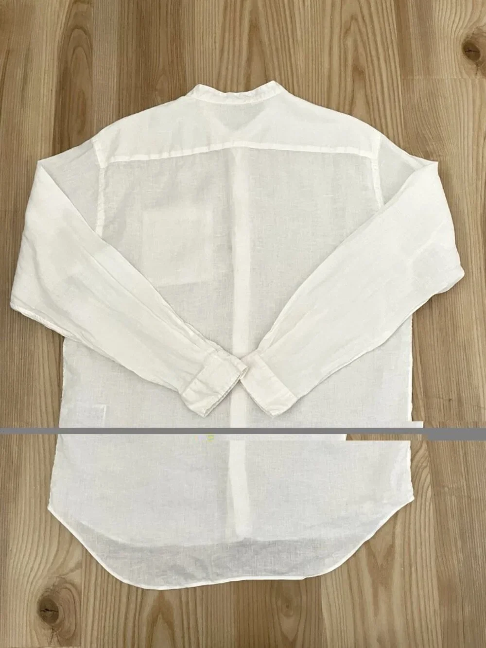 MUJI 100% Linen Oversized Mandarin Collar Button Front Top White size Medium - Picture 4 of 7